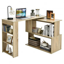 Load image into Gallery viewer, Study L-Shaped Rotating Corner Computer/Laptop Table with Bookshelves