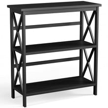 Load image into Gallery viewer, 3-Tier Bookshelf Wooden Open Storage Bookcase for Home Office-Black