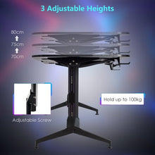 Load image into Gallery viewer, 63 inch Height Adjustable Gaming Desk with Mouse Pad and USB Gaming Handle Rack