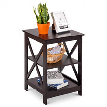 Load image into Gallery viewer, 3-Tier Living Room Display Storage Shelf Nightstand-Coffee