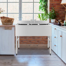 Load image into Gallery viewer, Stainless Steel Utility Sink with 3 Compartment Commercial Kitchen Sink
