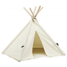 Load image into Gallery viewer, Indoor Pet Teepee Dog Puppy Cat Bed Portable Pet Canvas Tent and House