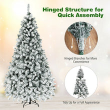 Load image into Gallery viewer, Pre-Lit Premium Snow Flocked Hinged Artificial Christmas Tree-7.5'