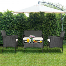 Load image into Gallery viewer, 4 Pcs Patio Rattan Cushioned Sofa Furniture Set