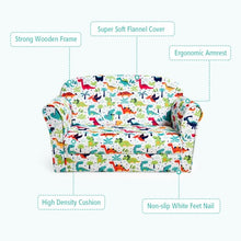 Load image into Gallery viewer, Double Kids Dinosaur Sofa Children Armrest Couch