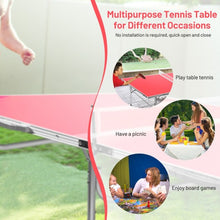 Load image into Gallery viewer, 60 Inches Portable Tennis Ping Pong Folding Table with Accessories-Red
