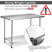 Load image into Gallery viewer, 30" x 48" Stainless Steel Food Preparation Kitchen Table