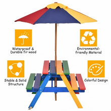 Load image into Gallery viewer, 4 Seat Kids Picnic Table with Umbrella
