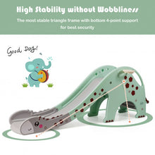 Load image into Gallery viewer, 3 in 1 Kids Climber Slide Play Set with Basketball Hoop-Green