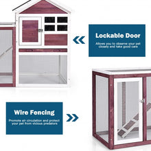 Load image into Gallery viewer, Outdoor Wooden Rabbit hutch-White