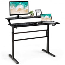 Load image into Gallery viewer, Standing Desk Crank Adjustable Sit to Stand Workstation -Black