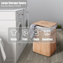 Load image into Gallery viewer, Rectangle Bamboo Hamper Laundry Basket Washing Cloth Bin Storage Bag Lid 3 color-Natural