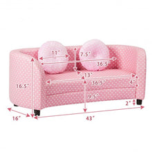 Load image into Gallery viewer, 2 Seat Kids Sofa Armrest Chair with Two Cloth Pillows
