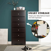 Load image into Gallery viewer, 6 Drawers Chest Dresser Clothes Storage Bedroom Furniture Cabinet-Brown