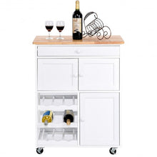 Load image into Gallery viewer, Modern Rolling Storage Kitchen Cart with Drawer-White