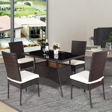 Load image into Gallery viewer, 5 Piece Outdoor Patio Rattan Dining Furniture Set