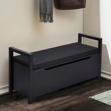 Load image into Gallery viewer, Shoe Bench Hallway Entryway Storage Rack w/ Cushion Seat-Black