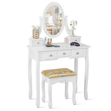 Load image into Gallery viewer, Vanity Make Up Table Set Dressing Table Set with 5 Drawers-White