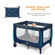 Load image into Gallery viewer, Portable Baby Playpen with Mattress Foldable Design-Blue