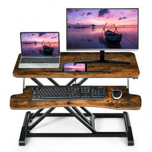 Load image into Gallery viewer, Converter Adjustable Riser Stand Desk with Keyboard Tray-Brown