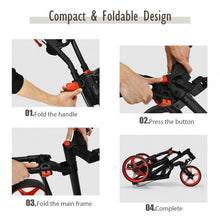 Load image into Gallery viewer, Folding Golf Push Cart with Scoreboard Adjustable Handle Swivel Wheel-Red