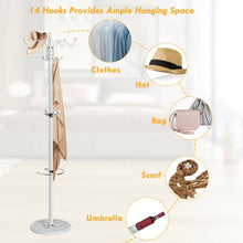 Load image into Gallery viewer, 15 Hooks 70" Metal Coat Hat Jacket Stand Tree Holder Hanger Rack w/ Marble Base
