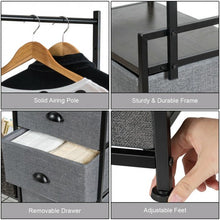 Load image into Gallery viewer, 8 Drawer Fabric Dresser with Rack Multifunctional Storage Tower Metal