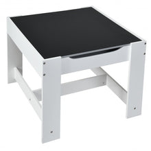 Load image into Gallery viewer, Kids Table Chairs Set With Storage Boxes Blackboard Whiteboard Drawing-White