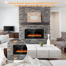Load image into Gallery viewer, 36" Recessed Ultra Thin Wall Mounted Electric Fireplace