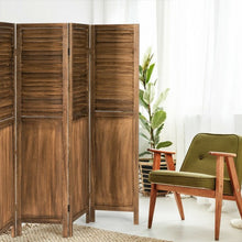 Load image into Gallery viewer, 5.6 Ft Tall 4 Panel Folding Privacy Room Divider-Wood