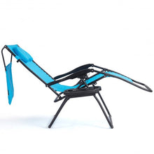 Load image into Gallery viewer, Folding Recliner Lounge Chair with Shade Canopy Cup Holder-Blue