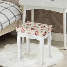 Load image into Gallery viewer, White Cushioned Vanity Stool Piano Seat