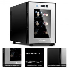 Load image into Gallery viewer, 6 Bottle Freestanding Thermoelectric Wine Cooler Freestanding