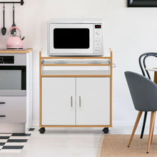 Load image into Gallery viewer, Rolling Kitchen Trolley Microwave Cart Storage Cabinet with Removable Shelf