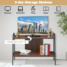 Load image into Gallery viewer, 2-Tier TV Stand w/ Shelves & Metal Frame