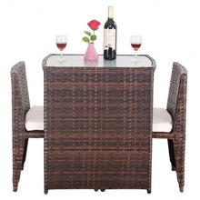 Load image into Gallery viewer, 3 pcs Cushioned Outdoor Wicker Patio Set