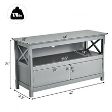 Load image into Gallery viewer, 44" Wooden Storage Cabinet TV Stand-Gray