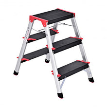 Load image into Gallery viewer, 3 Step Aluminum Lightweight Ladder Folding Non-Slip Stool
