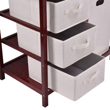 Load image into Gallery viewer, Infant Baby Changing Table w/3 Basket Hamper Diaper Storage Nursery-Cherry