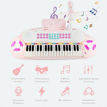 Load image into Gallery viewer, 37-key Kids Electronic Piano Keyboard Playset-Pink