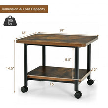 Load image into Gallery viewer, Under Desk Printer Stand with 360° Swivel Casters-Brown