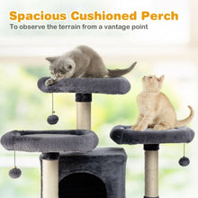Load image into Gallery viewer, 67" Multi-Level Cat Tree with Cozy Perches Kittens Play House-Light Gray