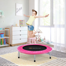 Load image into Gallery viewer, 38" Mini Folding Trampoline Portable Leisure Fitness Backboard-Pink