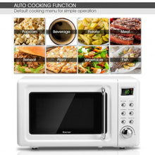 Load image into Gallery viewer, 700W Glass Turntable Retro Countertop Microwave Oven-White