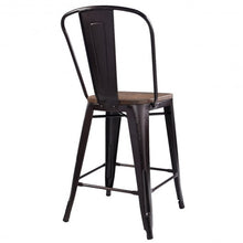 Load image into Gallery viewer, Copper 2-Set Metal Wood Counter Stool Rustic Dining Chairs
