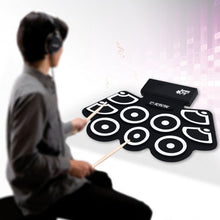 Load image into Gallery viewer, Electronic Silicone Rechargeable Drum Set with Pedals Sticks