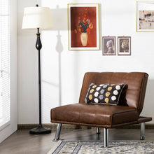 Load image into Gallery viewer, Single Sofa Lounge Chair with Metal Legs and Adjustable Backrest-Brown