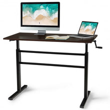 Load image into Gallery viewer, Height Adjustable Standing Desk with Crank Handle-Brown