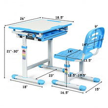 Load image into Gallery viewer, Height Adjustable Children’s Desk Chair Set -Blue