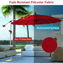 Load image into Gallery viewer, 10 Foot Patio Offset Umbrella Market Hanging Umbrella for Backyard Poolside Lawn Garden-Burgundy